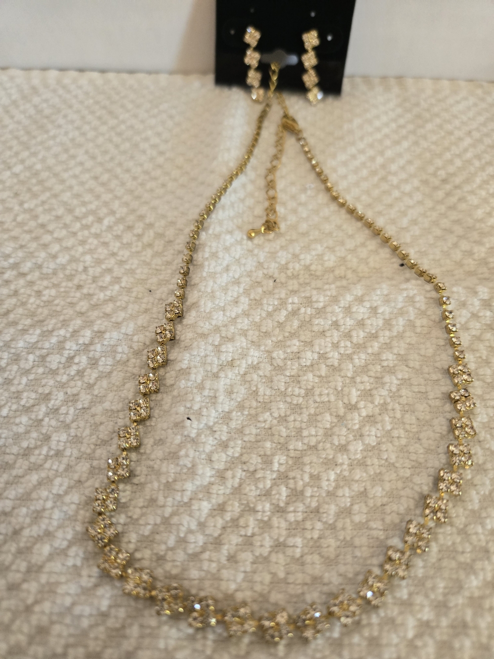 Costume Jewelery Tennis Necklace and Earrings Set